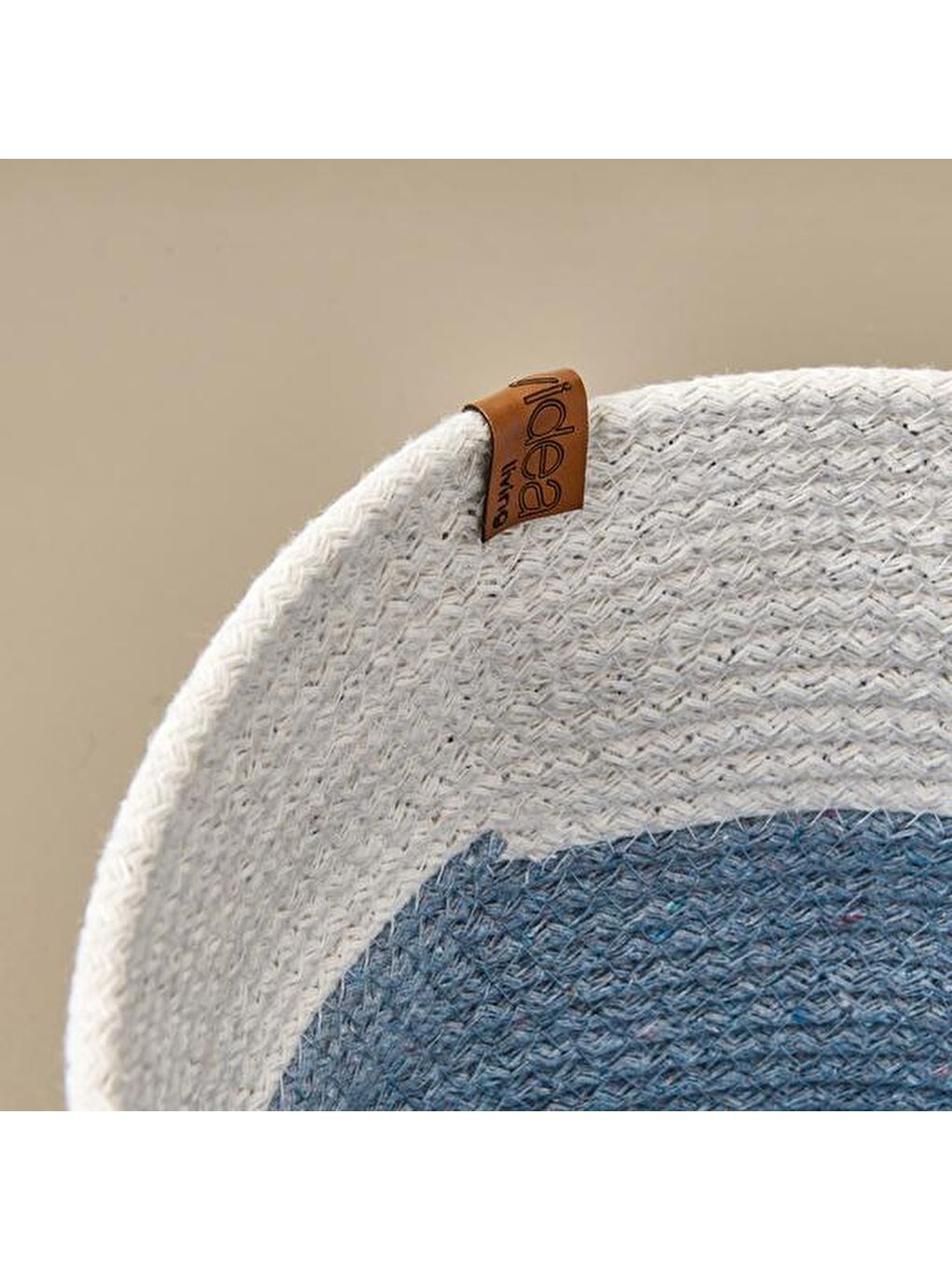 Karışık Living Yuvarlak Organizer Sepet - Gri / Beyaz - 14x24x24 cm-1