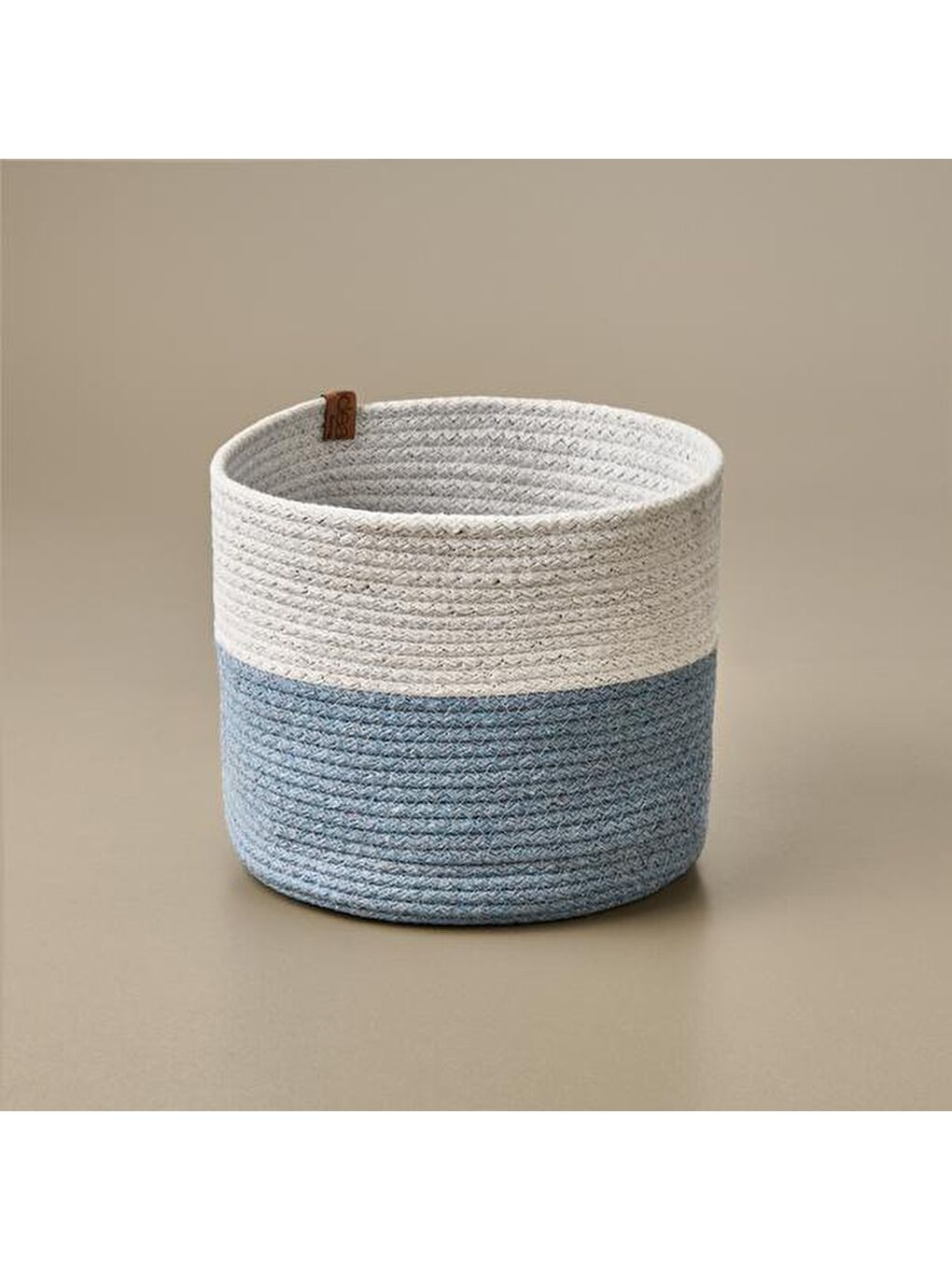 Karışık Living Yuvarlak Organizer Sepet - Gri / Beyaz - 14x24x24 cm-2