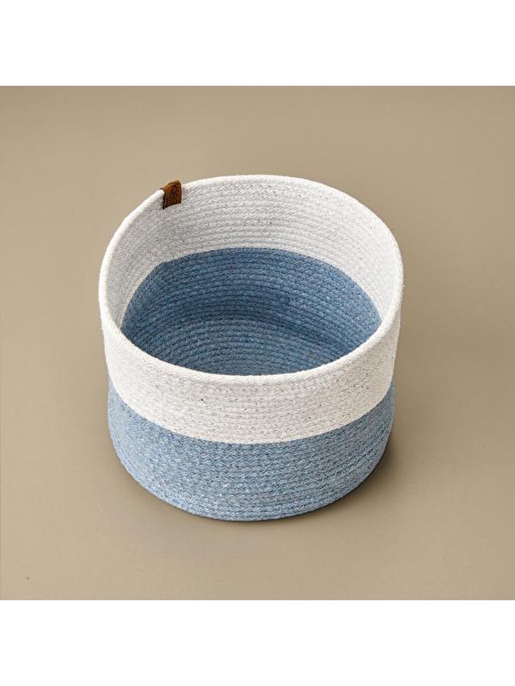 Karışık Living Yuvarlak Organizer Sepet - Gri / Beyaz - 14x24x24 cm-3