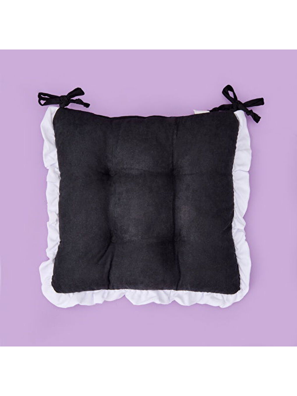 Soft Nora Sandalye Minderi - Siyah / Beyaz - 40x40 cm