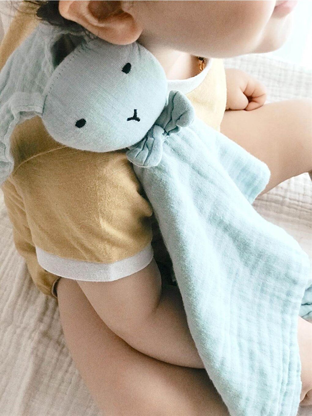 Tavşan Müslin Uyku Arkadaşı (Yıkanmıştır) 40X40 Cm Mint Yeşil-1