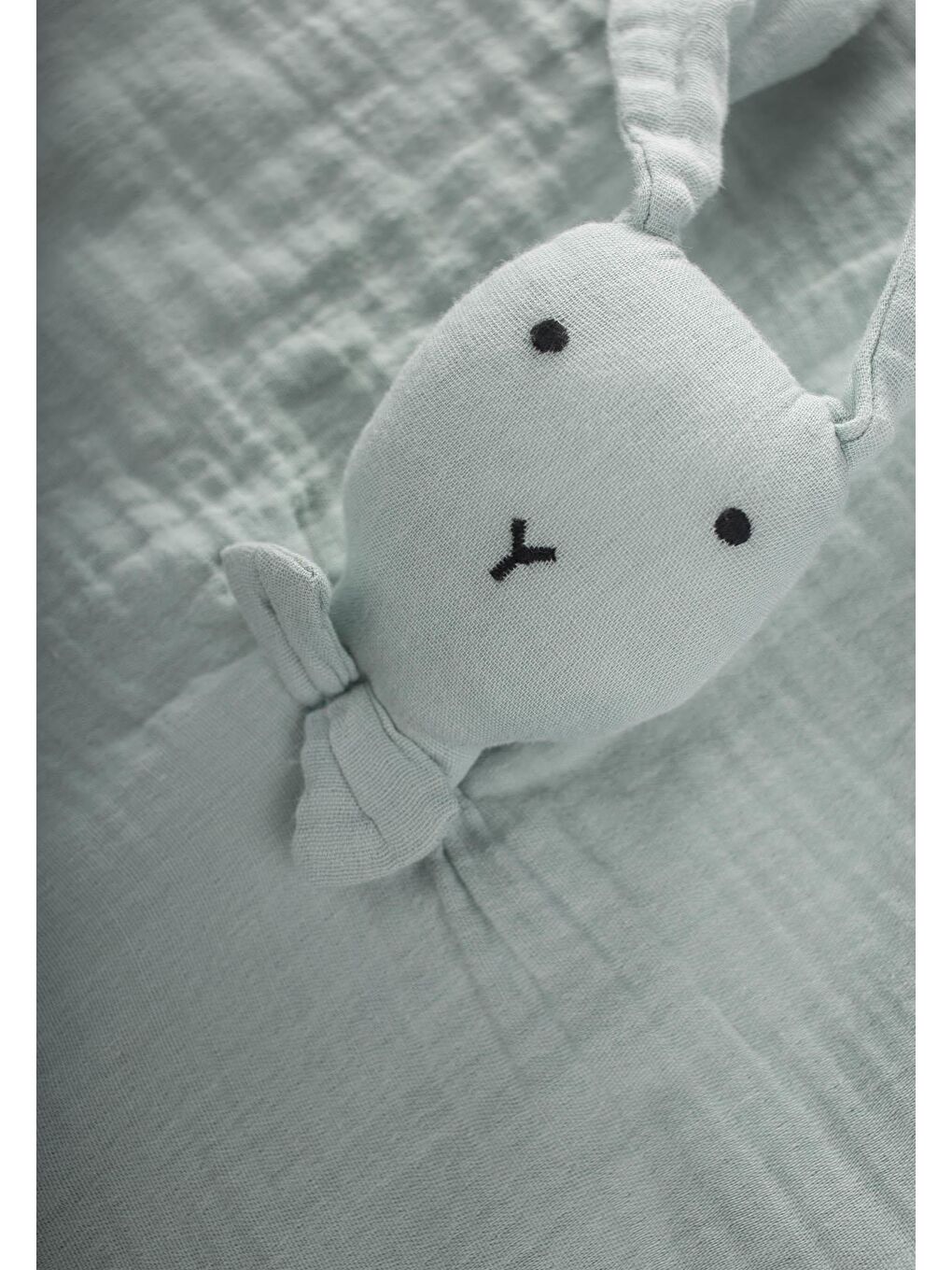 Tavşan Müslin Uyku Arkadaşı (Yıkanmıştır) 40X40 Cm Mint Yeşil-2