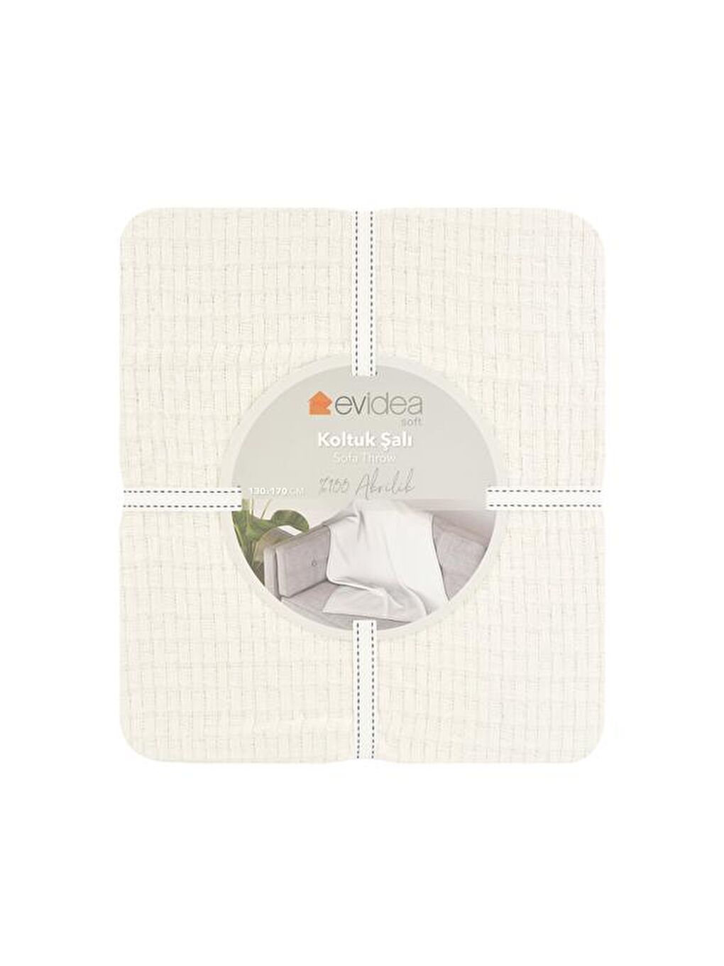 Soft Fiona Koltuk Şalı - Beyaz- 130x170 cm-1