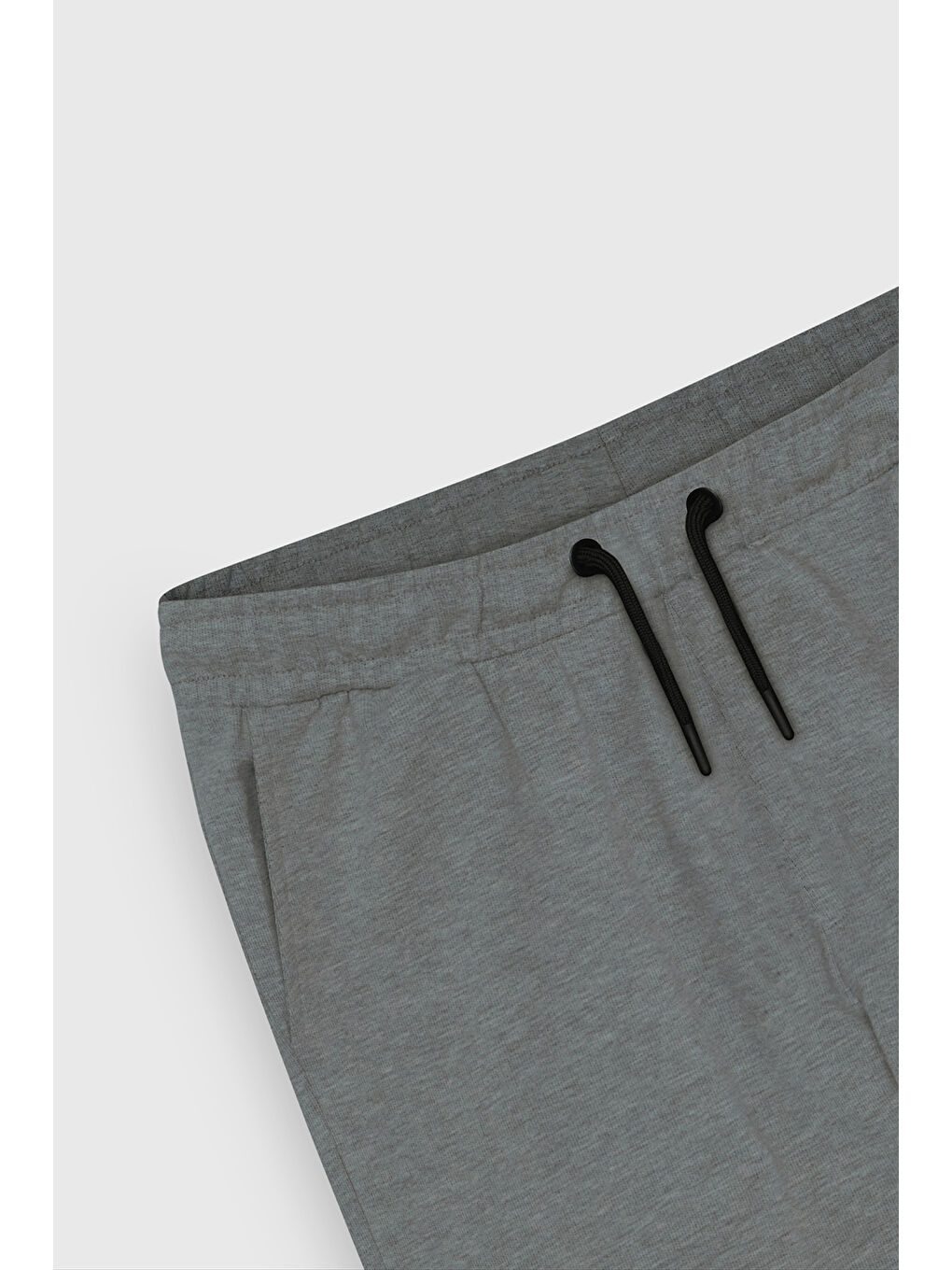 Erkek Gri Melanj Standart Fit Beli ve Paçası Lastikli Rahat Spor Jogger Eşofman Altı-8