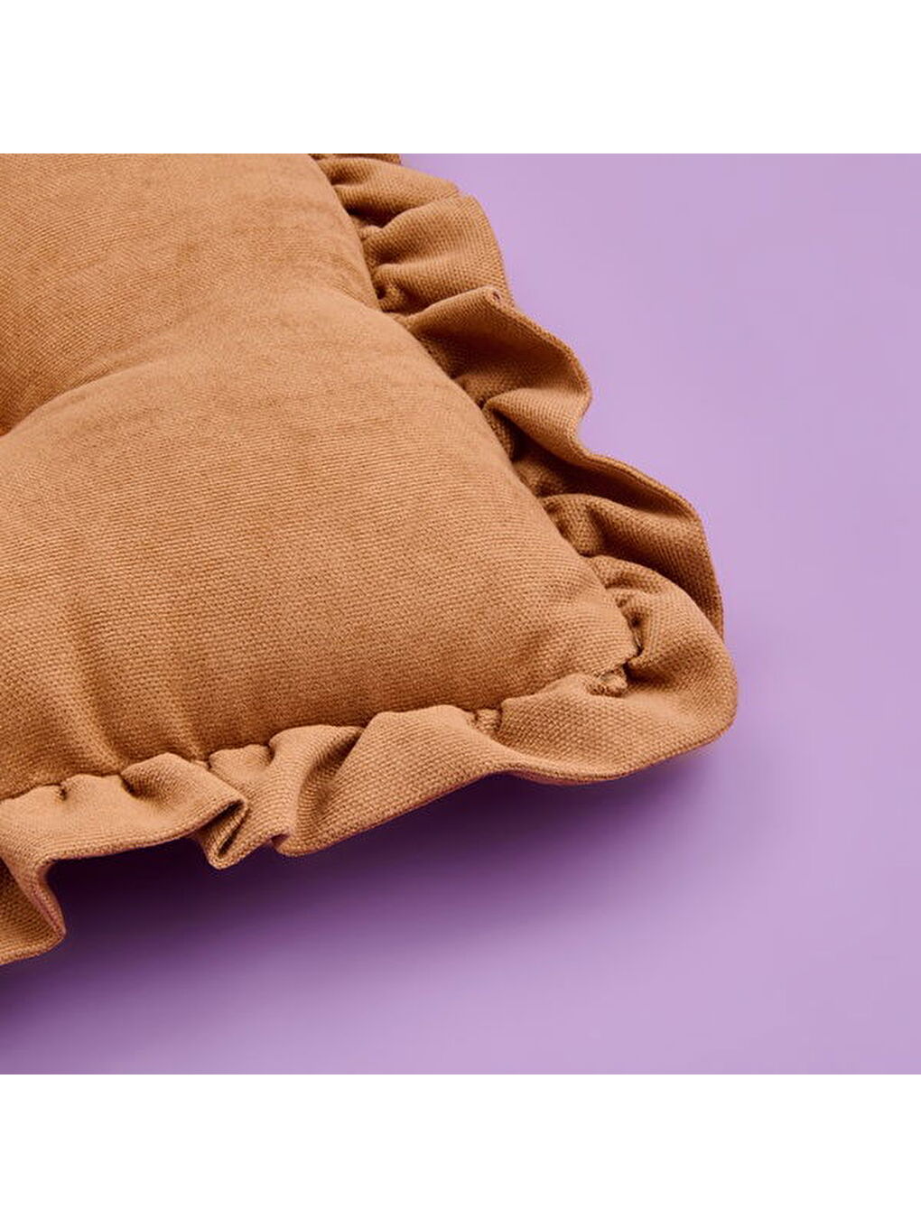 Soft Nora Sandalye Minderi - Açık Kahverengi - 40x40 cm-1