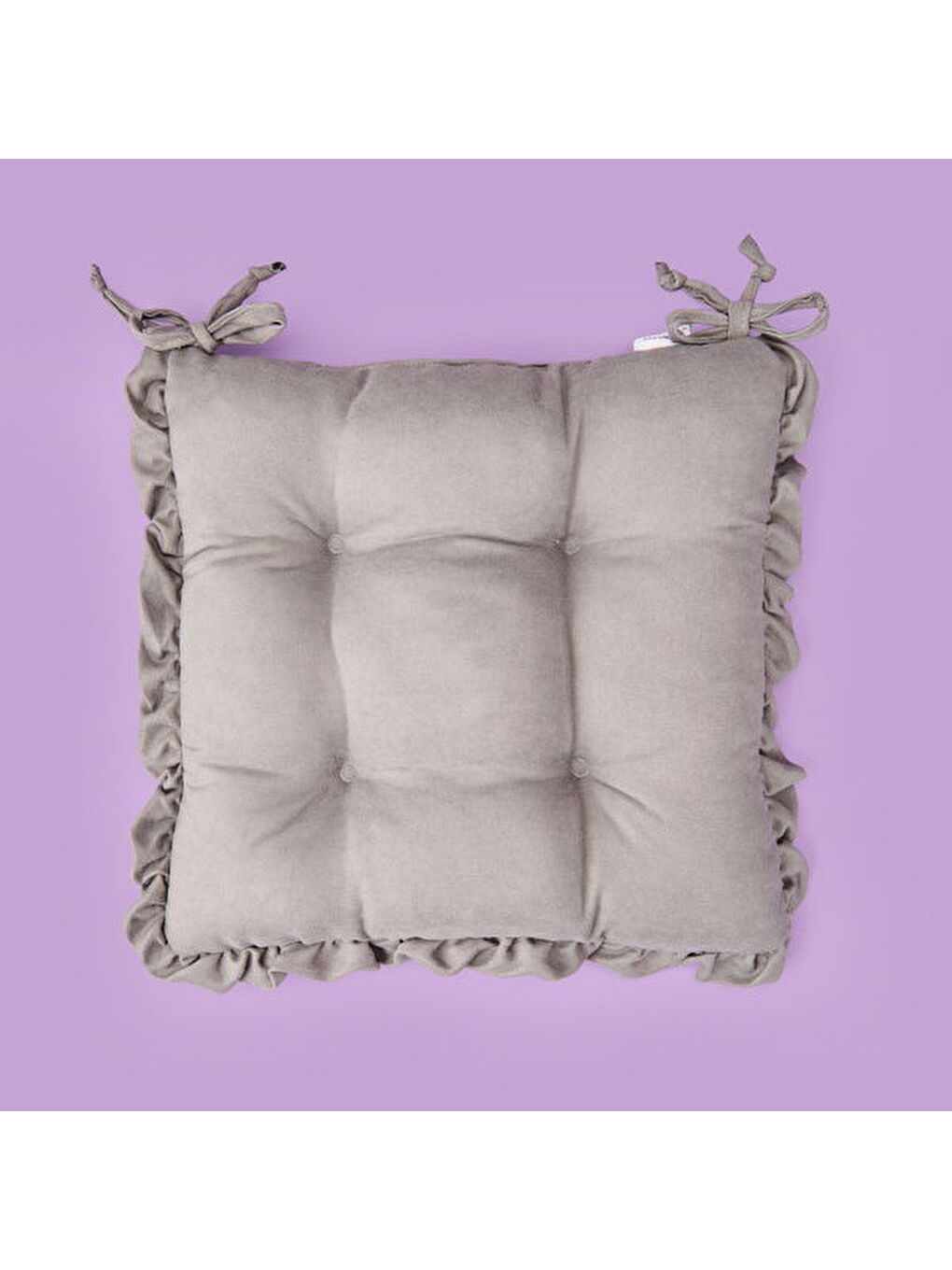 Soft Nora Sandalye Minderi - Gri - 40x40 cm