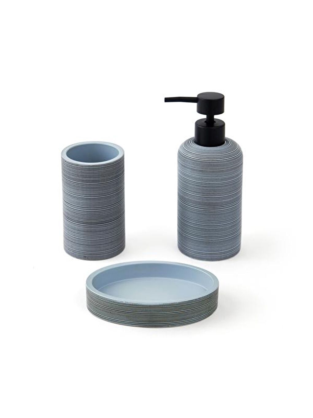 Gri Line 3'lü Banyo Aksesuar Seti-1