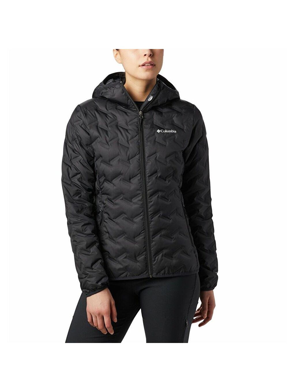 Columbia Siyah WK0260-010 Delta Ridge Down Hooded Jacket Kadın Şişme Mont