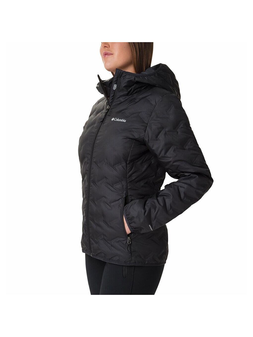 Columbia Siyah WK0260-010 Delta Ridge Down Hooded Jacket Kadın Şişme Mont - 2