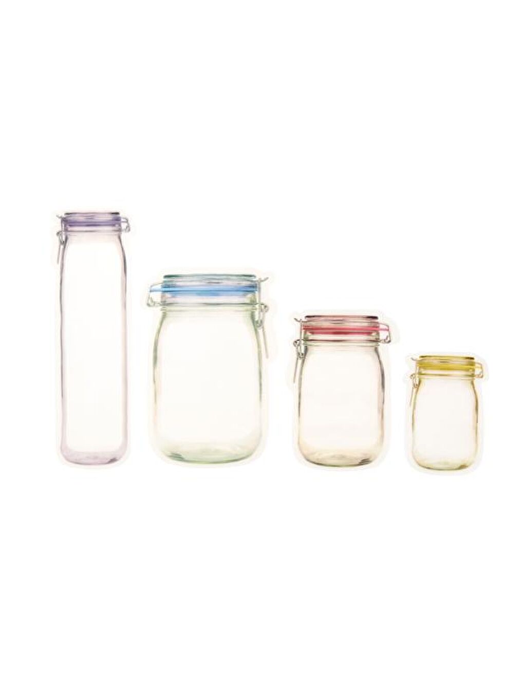 Renksiz Kavanoz Şekilli Saklama Poşeti - Şeffaf / Renkli