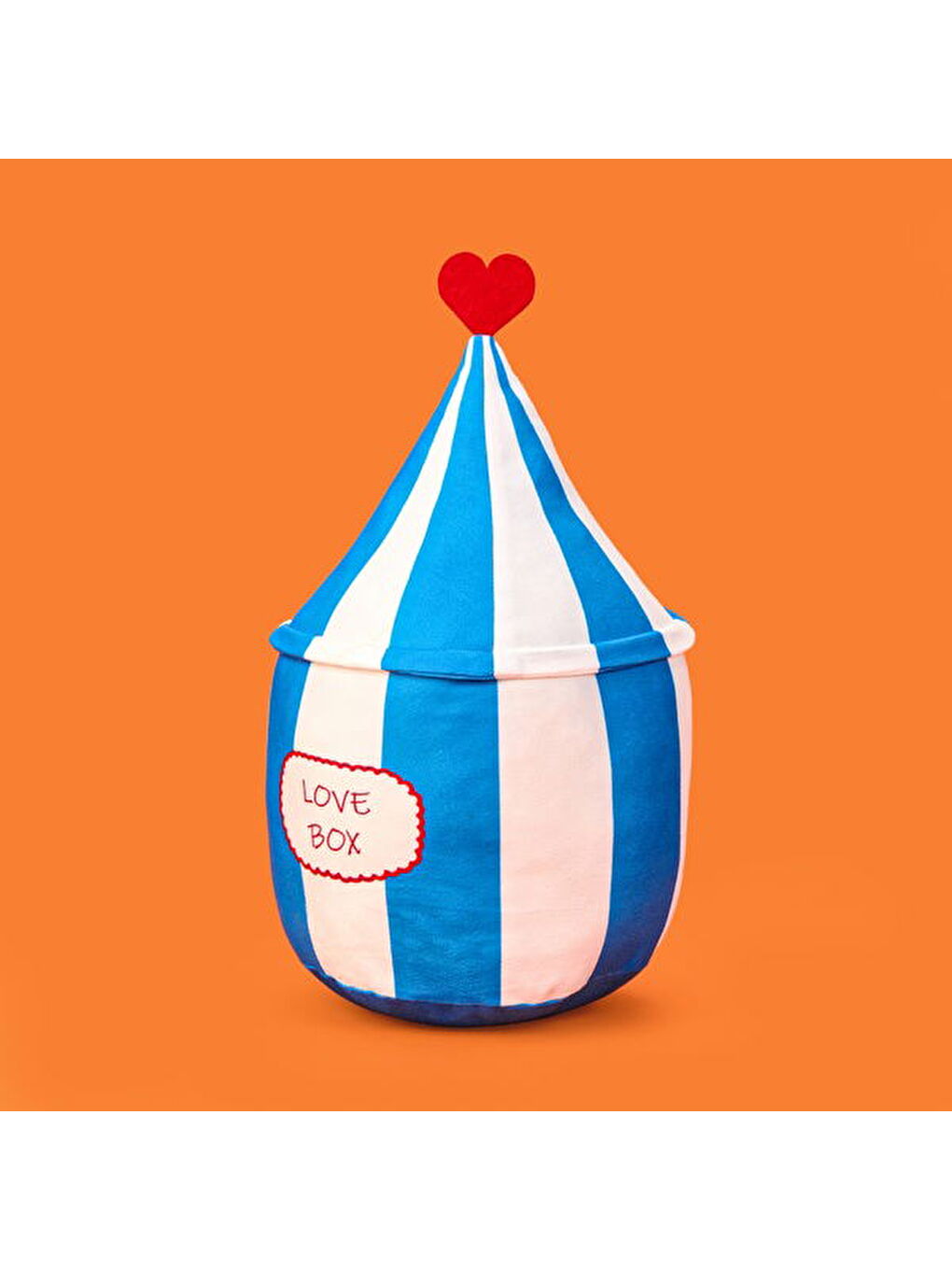 Soft Lovebox Figürlü Yastık - Beyaz / Mavi - 20x37 cm-1