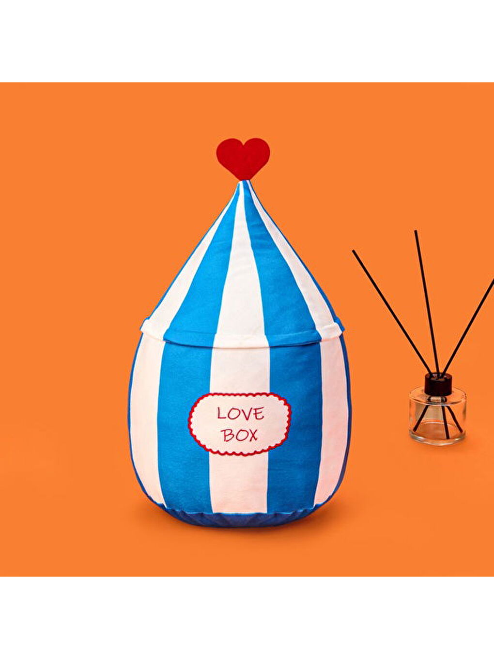 Soft Lovebox Figürlü Yastık - Beyaz / Mavi - 20x37 cm-3