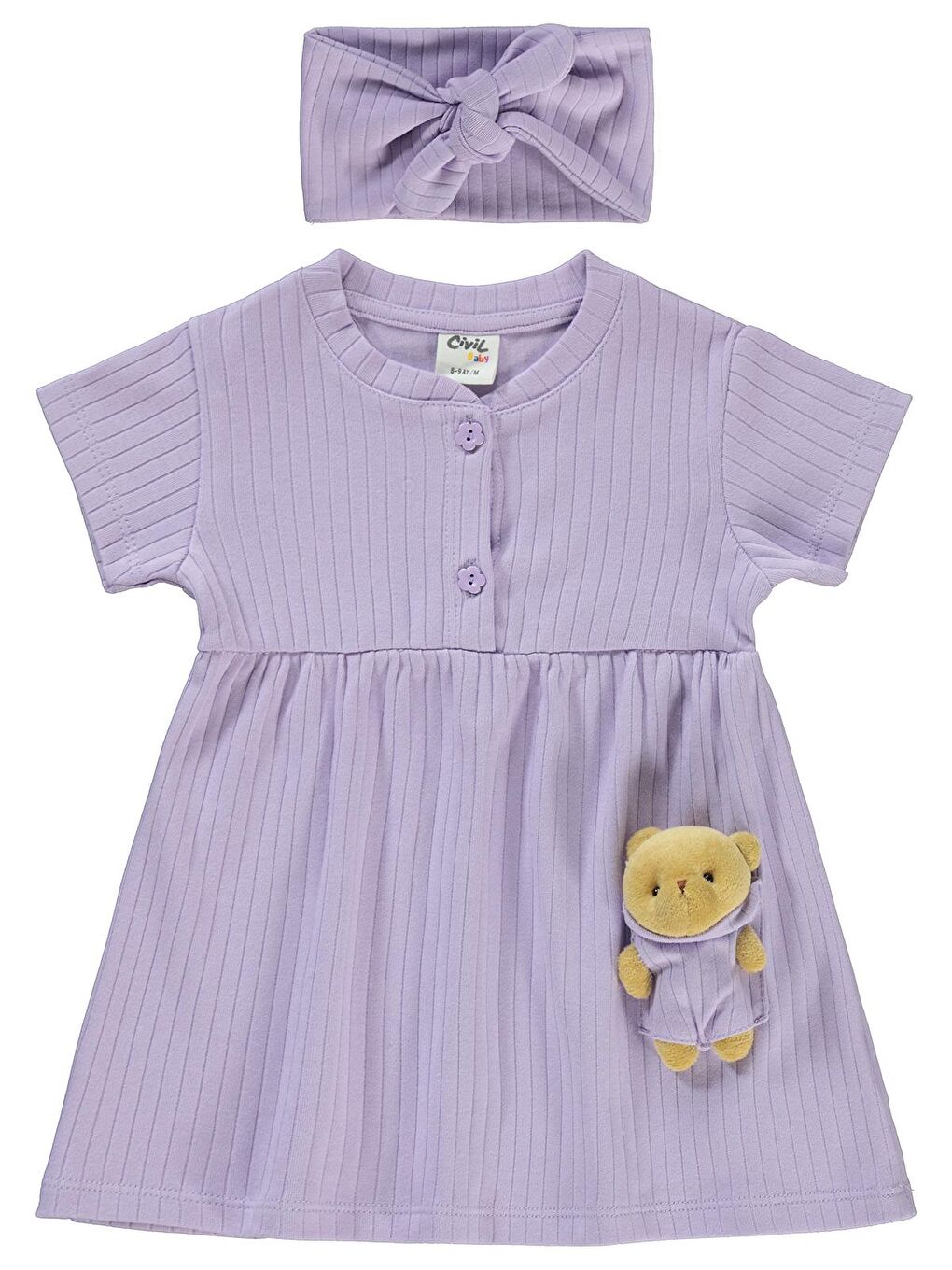Baby Kız Bebek Elbise 6-18 Ay Lila