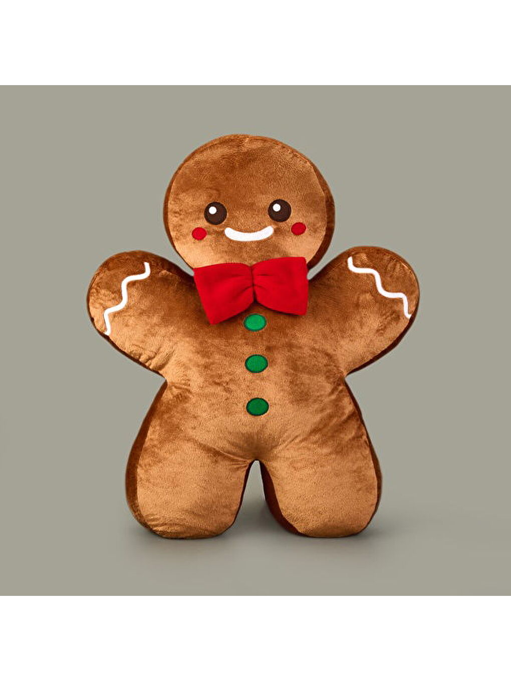 Soft Kurabiye Adam Figürlü Yastık - Kahverengi - 60 cm-3