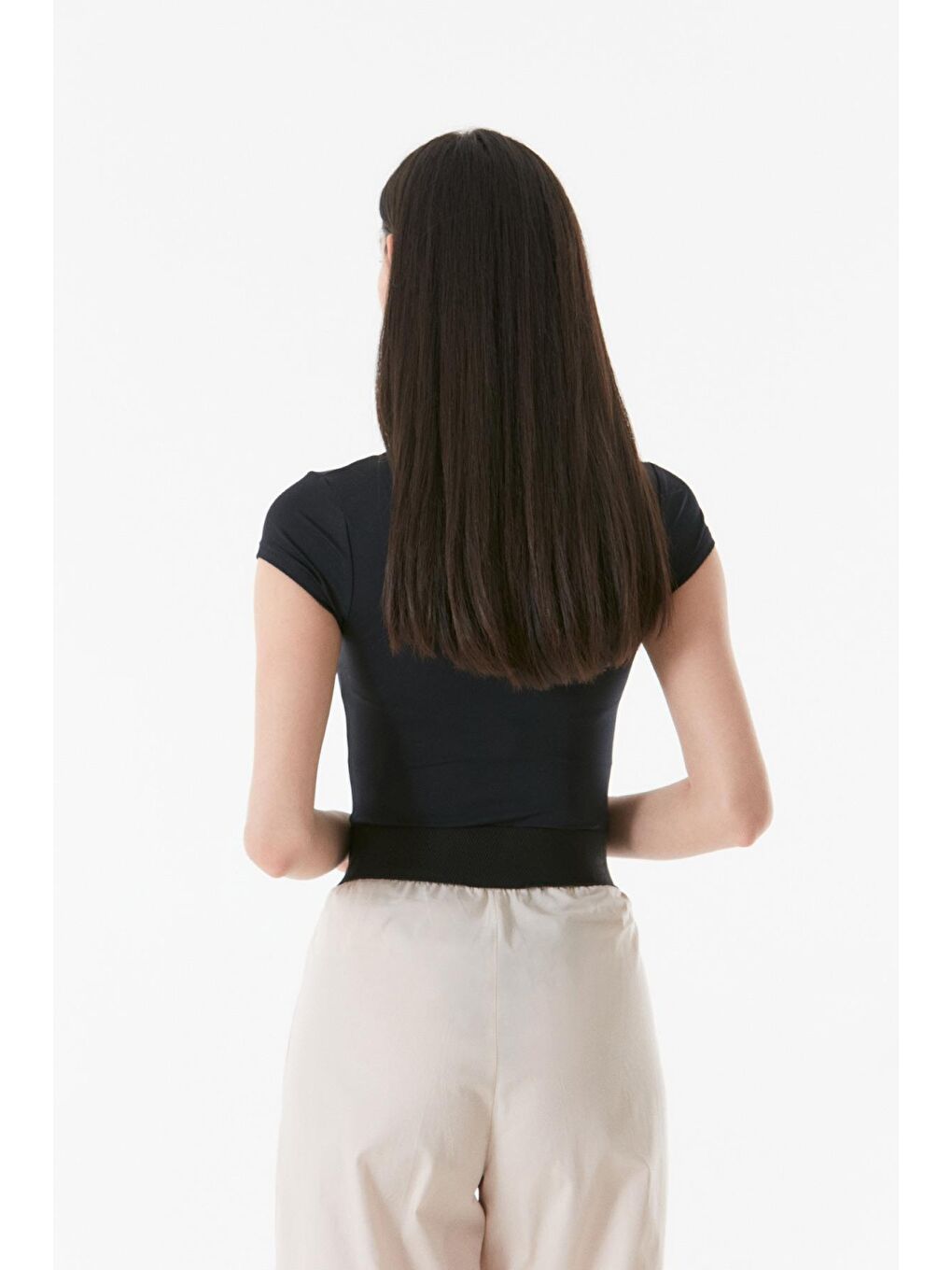 Siyah Basic Bisiklet Yaka Body-2