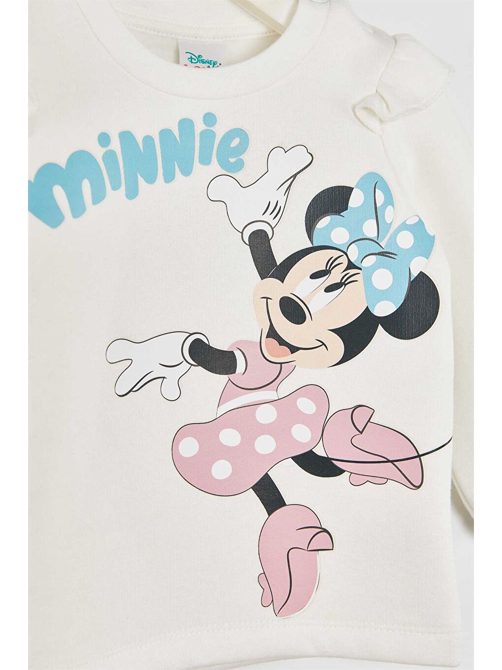 Supermino Ekru Minnie Mouse Lisanslı Kız Bebek 2'li Takım 21202 - 2