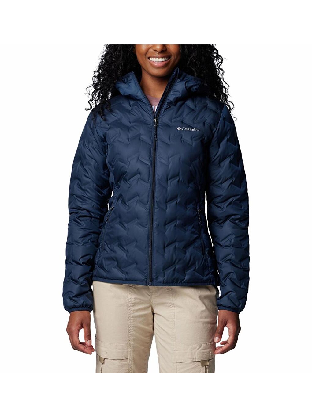 Columbia Lacivert Delta Ridge™ II Down Hooded Jacket Kadın Outdoor Mont WK2769