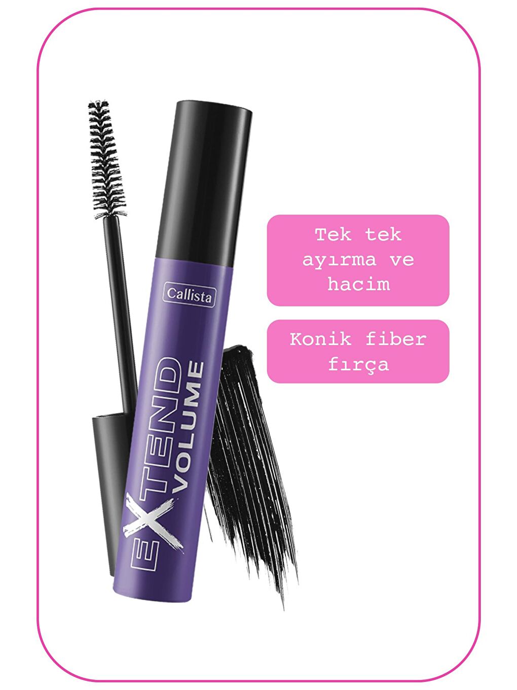 Callista Siyah Extend Volume Mascara Hacim ve Uzunluk Etkili Maskara Siyah - 1