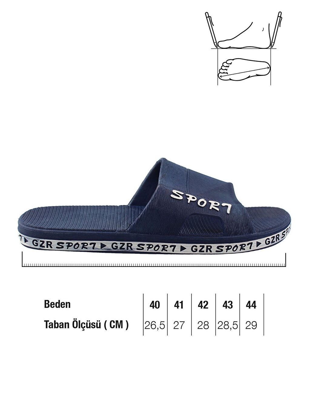 Lacivert Yazlık Kaydırmaz Taban Erkek Terlik-1