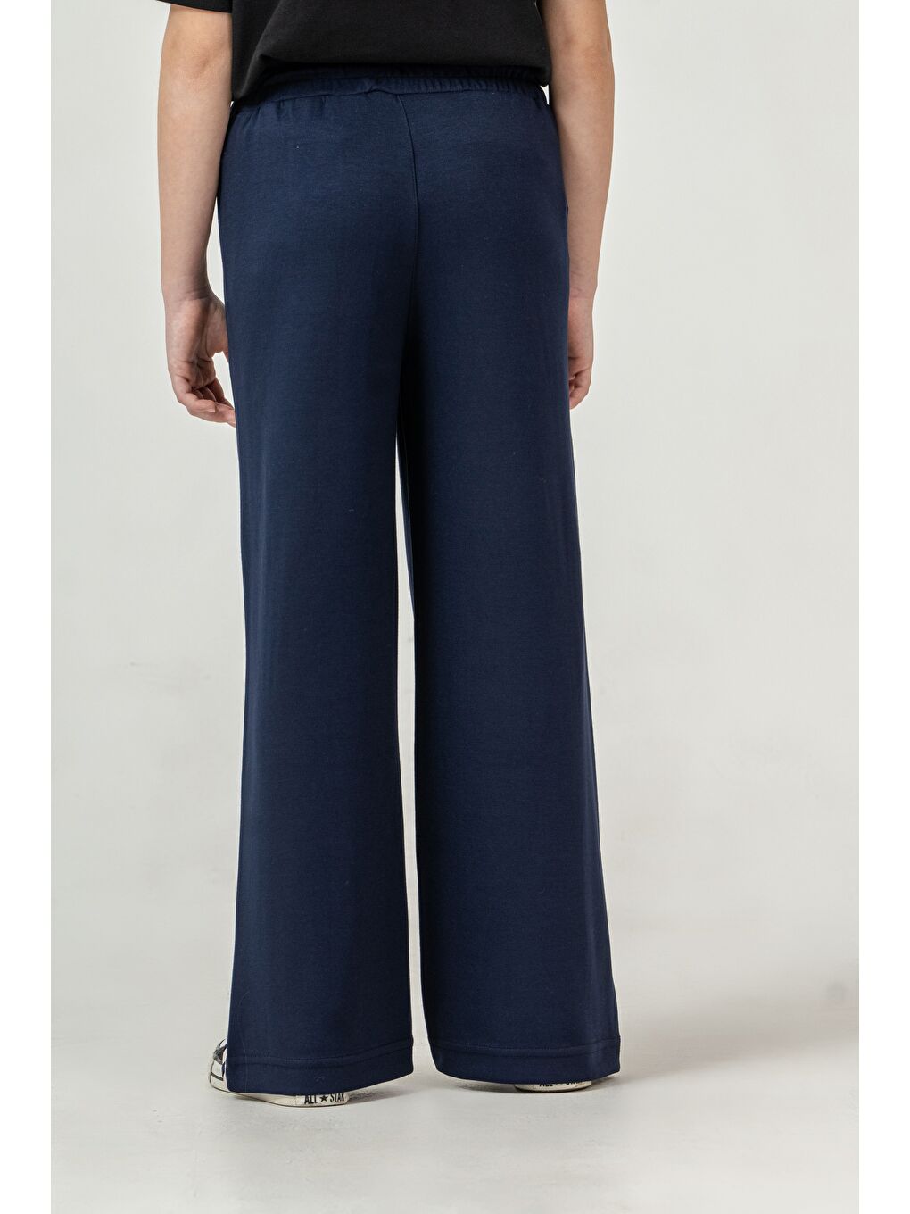 Lacivert Sağ Sol Diz Boyu Garnili Biyeli Kız Çocuk Eşofman Altı-6