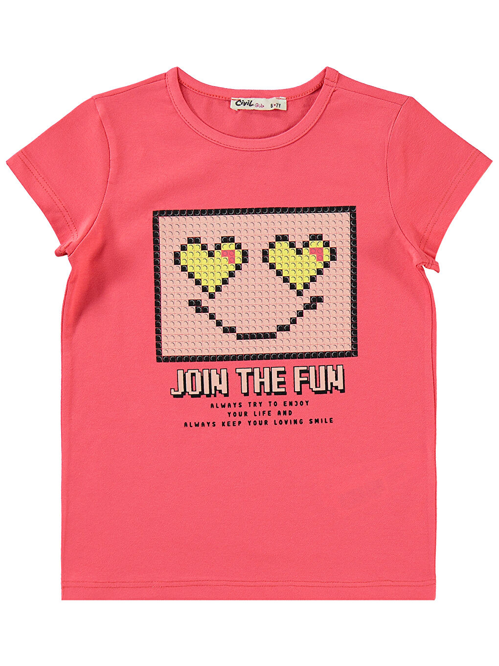 Girls Kız Çocuk Tişört 6-9 Yaş Sardunya Pembesi