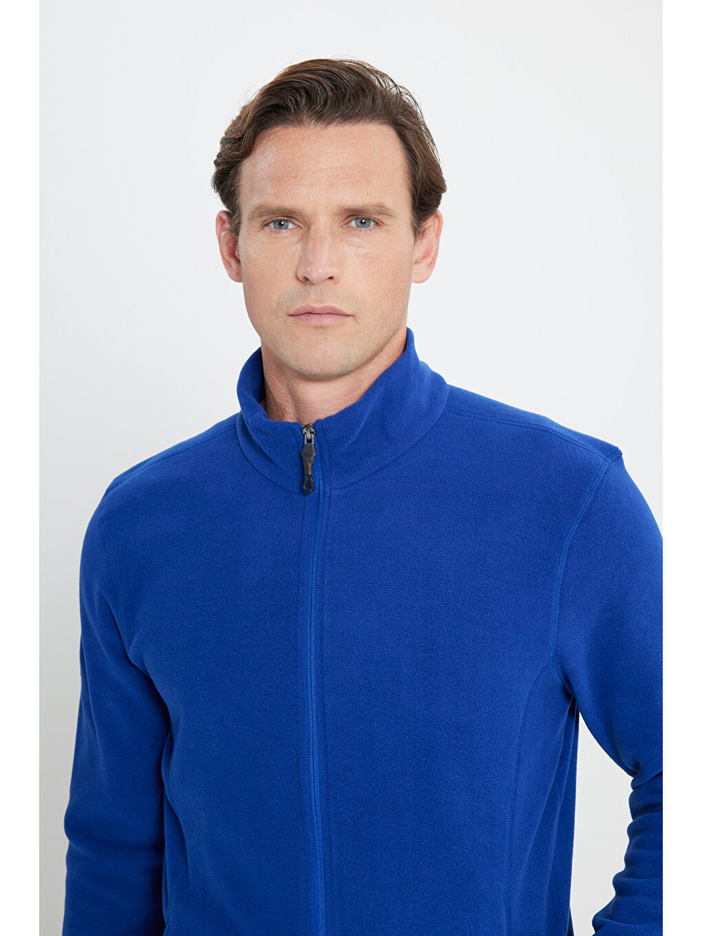 Mavi Erkek Saks Anti-Pilling Tüylenme Yapmayan Standart Fit Bato Yaka Sweatshirt Polar Ceket-3