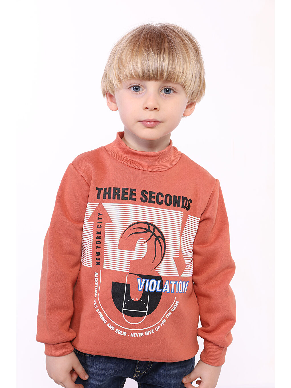 Toontoykids Kahverengi Erkek Çocuk 3 Vıolatıon Baskılı Sweatshirt