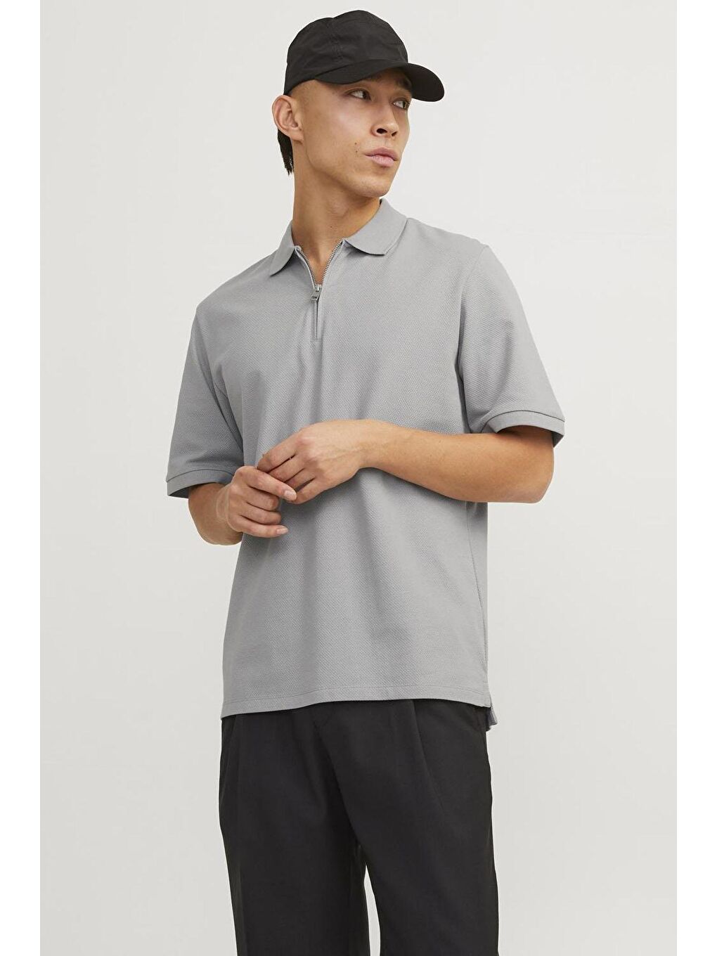 Jack & Jones Gri Jjemac Regular Fit Erkek Polo Yaka T Shirt 12249324