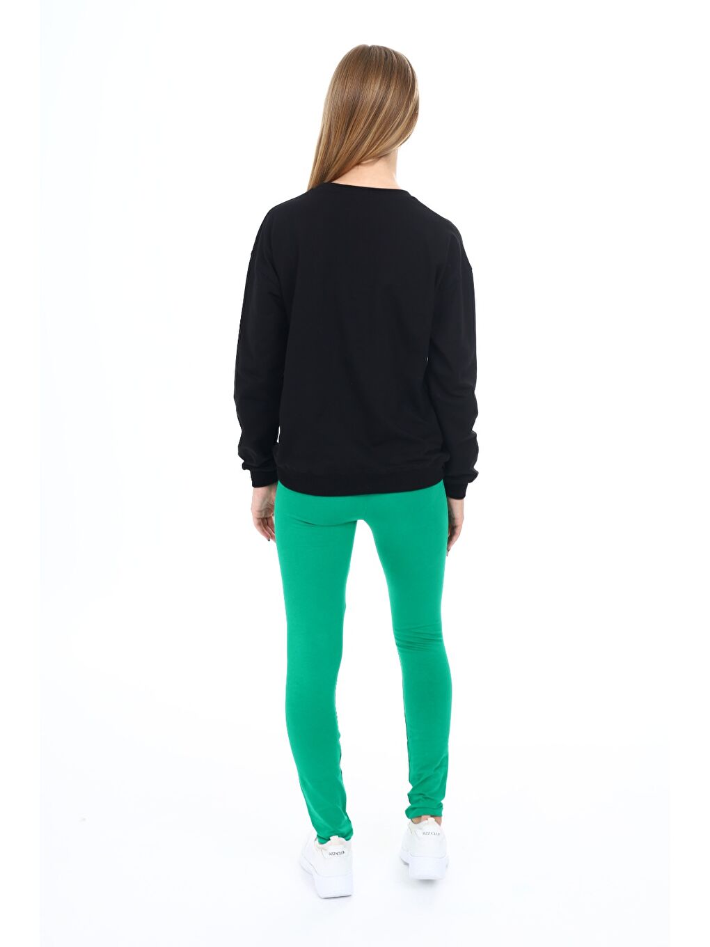 Siyah Kız Çocuk Baskılı Taytlı Takım-1