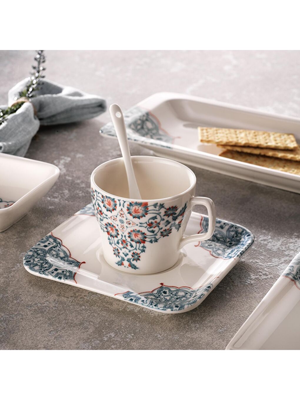 Elsa Kahvaltı Takımı-32 Parça-Turkuaz-2