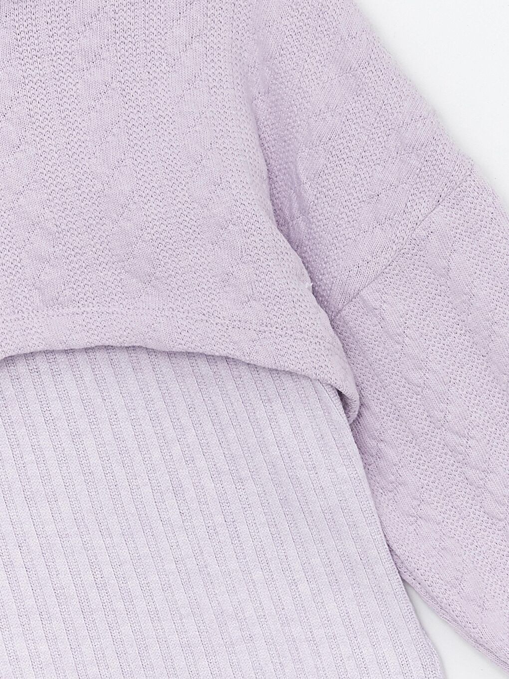 Lila Kız Çocuk Triko Kapüşonlu Üç Parça Takım-6