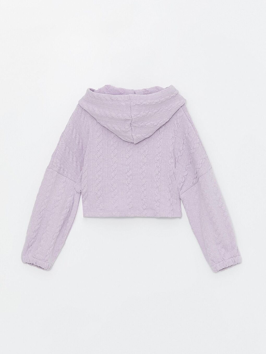 Lila Kız Çocuk Triko Kapüşonlu Üç Parça Takım-7