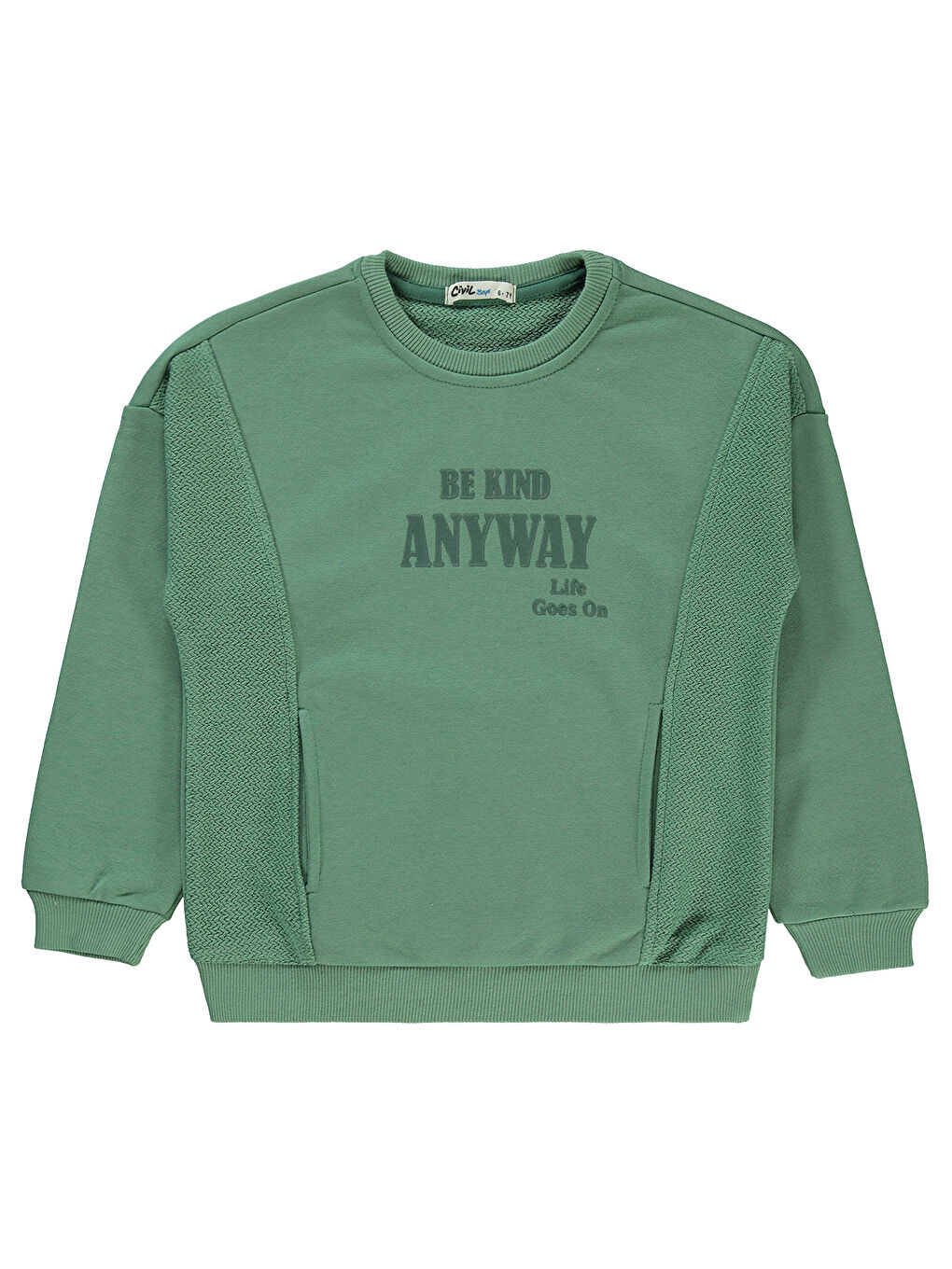 Civil Yeşil Erkek Çocuk Sweatshirt 6-9 Yaş Yeşil