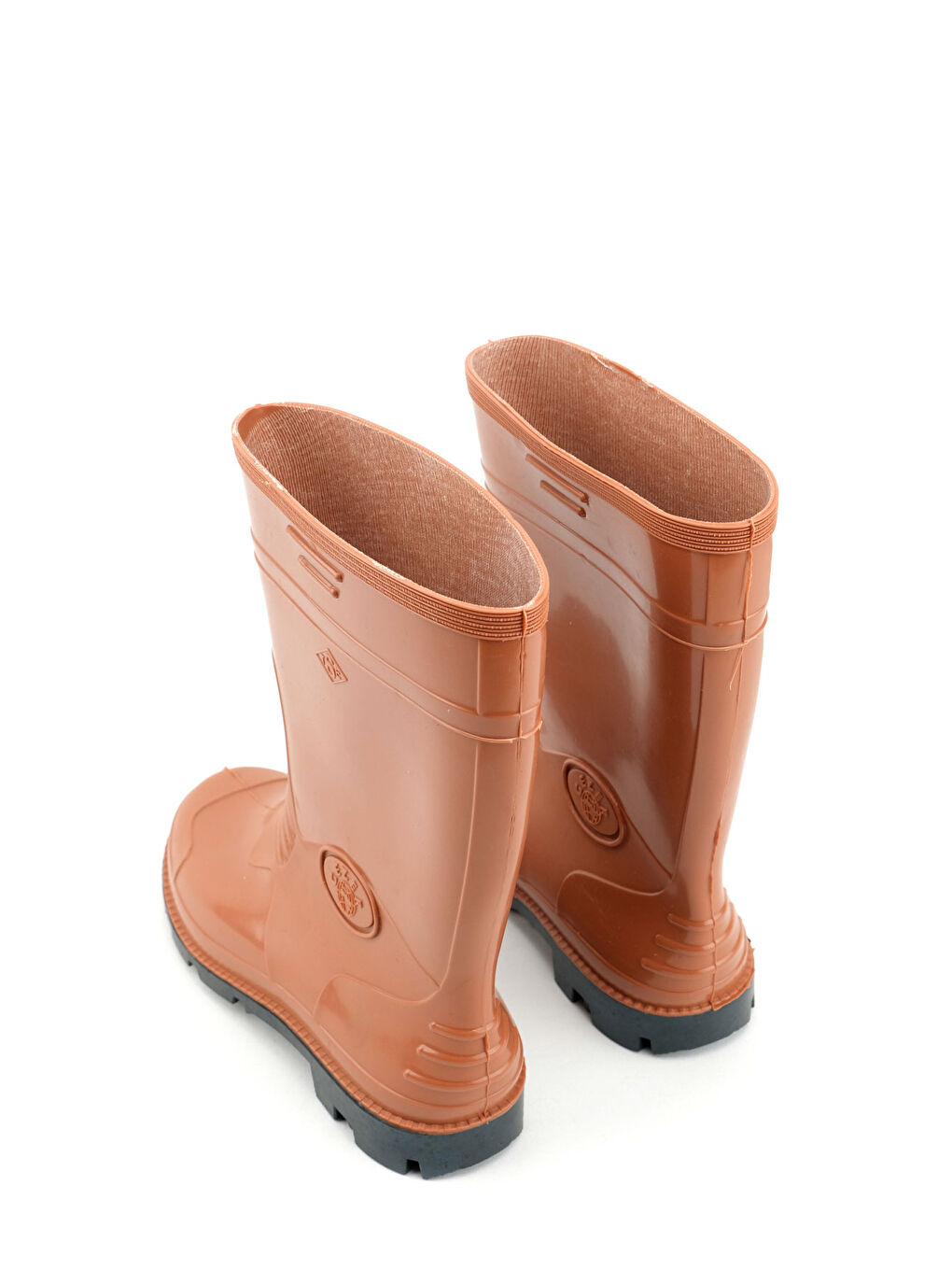 Kahverengi Erkek Kısa PVC Su Geçirmez İçi İnce Astarlı İş Çizme-3