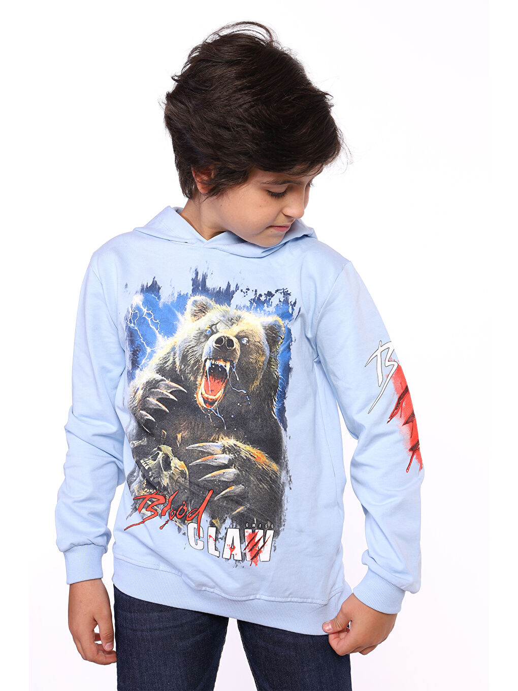 Toontoykids Mavi Erkek Çocuk Baskılı Sweatshirt