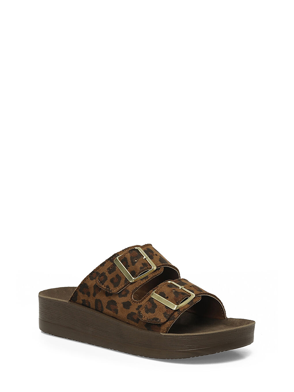 Kahverengi 409051.Z Leopar Kadın Terlik-1