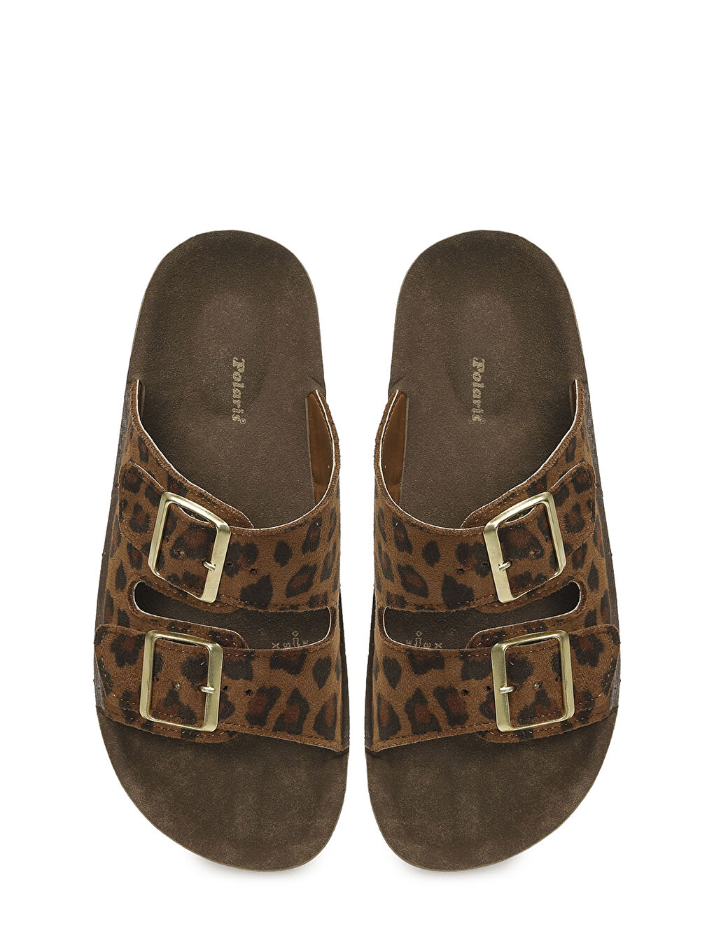 Kahverengi 409051.Z Leopar Kadın Terlik-3