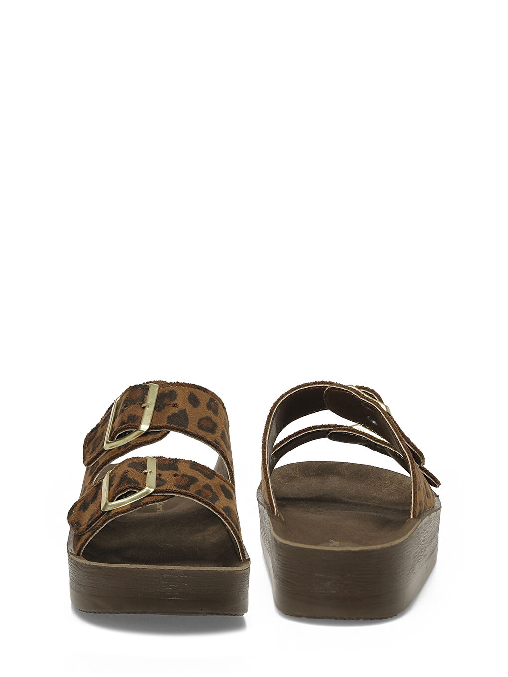 Kahverengi 409051.Z Leopar Kadın Terlik-4