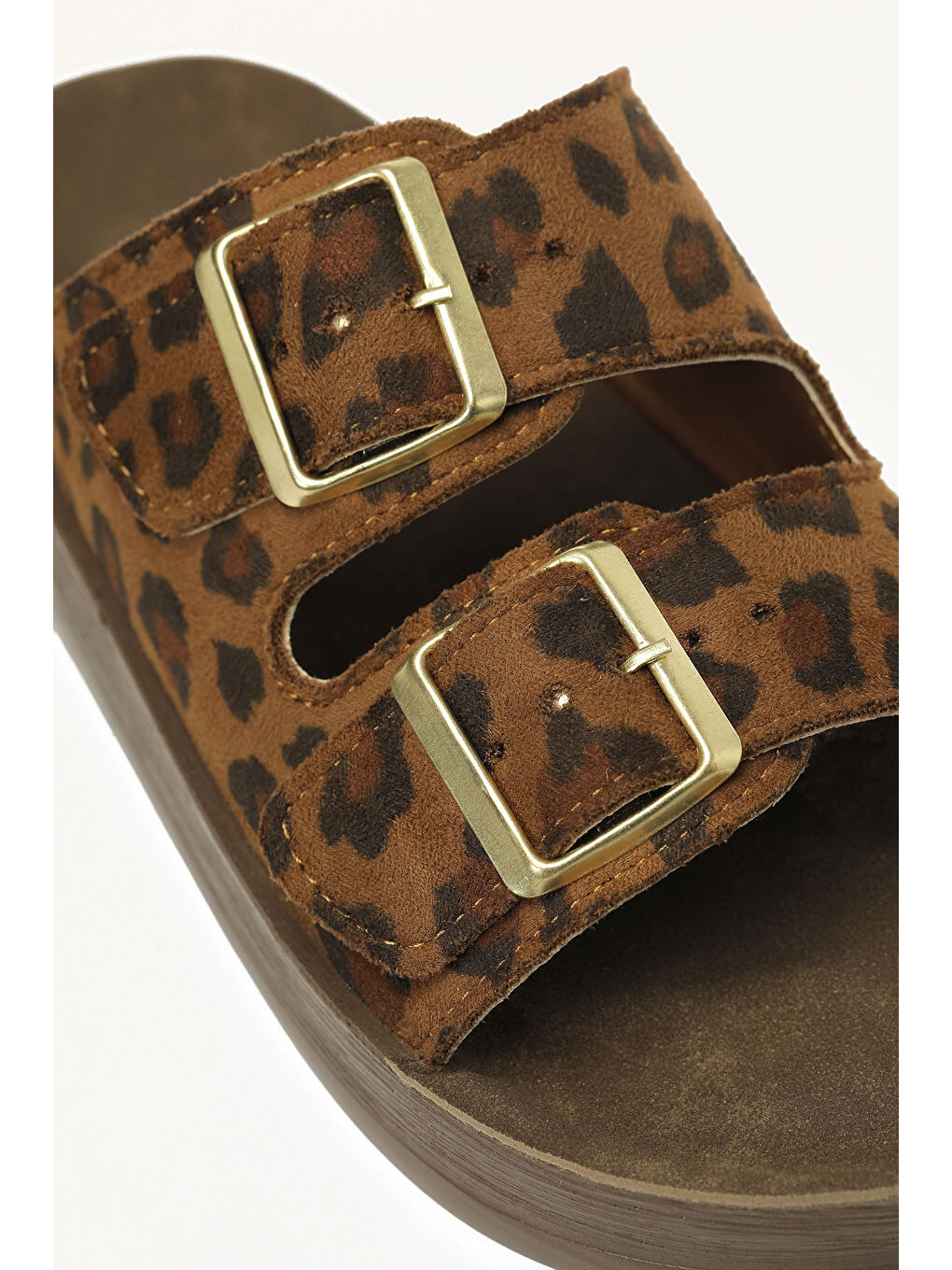 Kahverengi 409051.Z Leopar Kadın Terlik-6