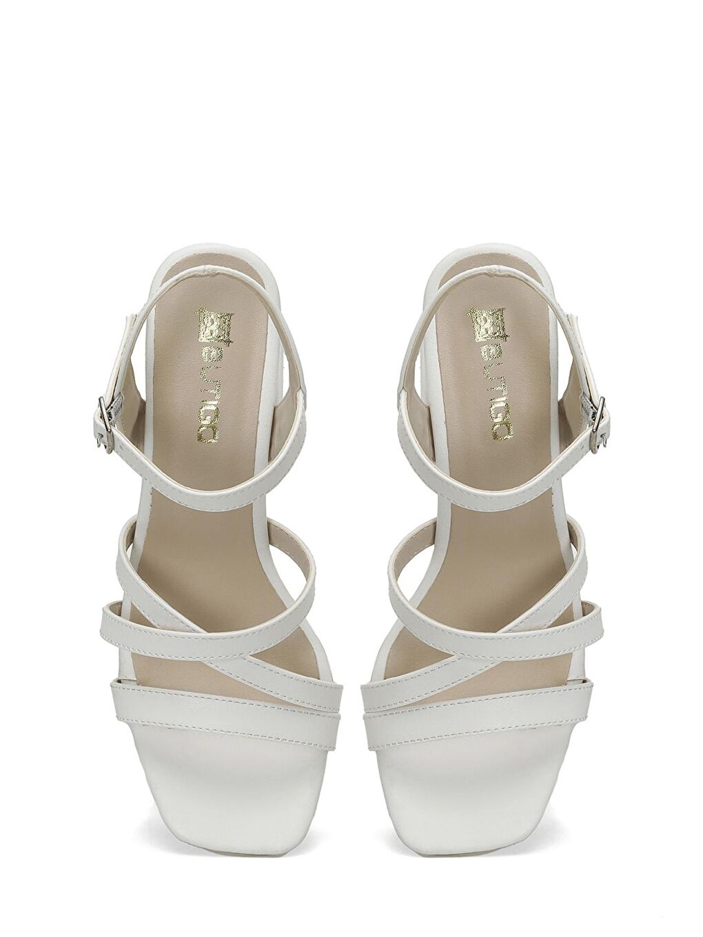 BELLA 4FX Beyaz Kadın Topuklu Sandalet-3