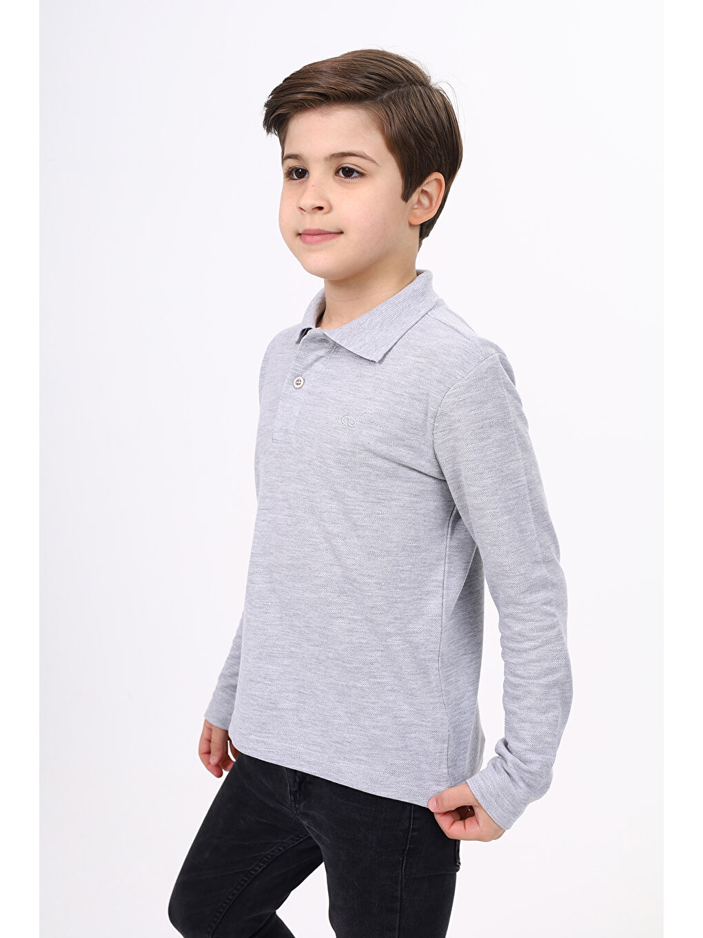 Toontoykids Gri Unisex Çocuk Nakışlı Tişört - 1