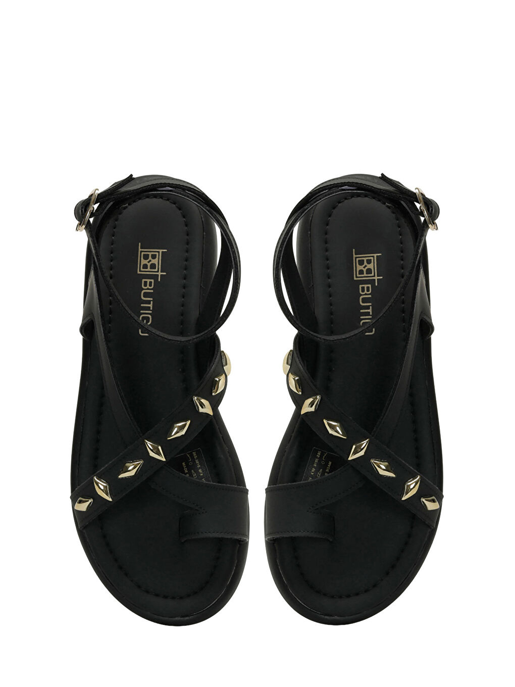 26S-3016 Siyah Kadın Sandalet-3