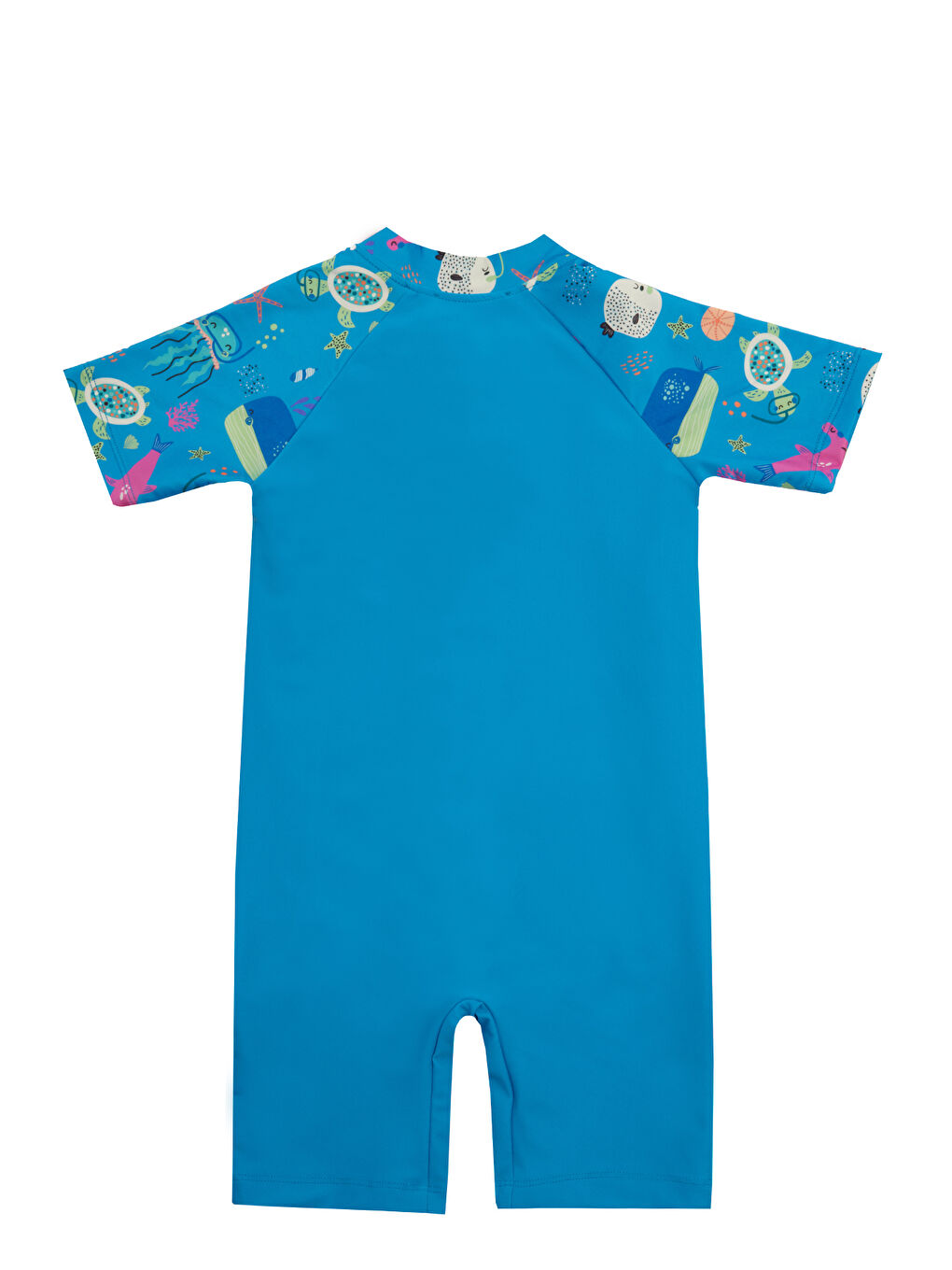 UV Korumalı Kısa Kollu Tulum Bebek Çocuk Yüzücü Mayo 1910 Mavi-1