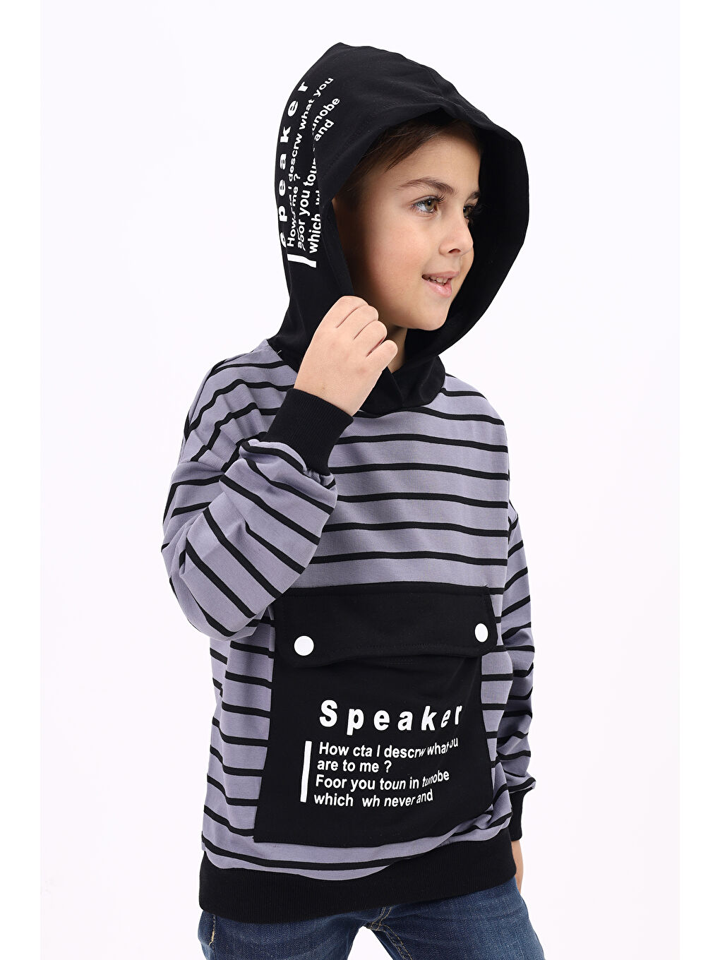 Toontoykids Gri Erkek Çocuk Baskılı Sweatshirt