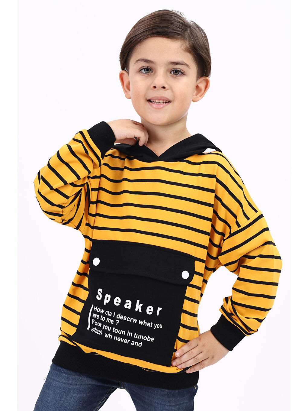 Toontoykids Hardal Sarı Erkek Çocuk Baskılı Sweatshirt