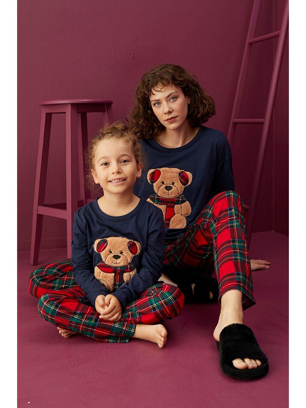 Lacivert Pamuklu Pijama Takım ELZ-1101-83