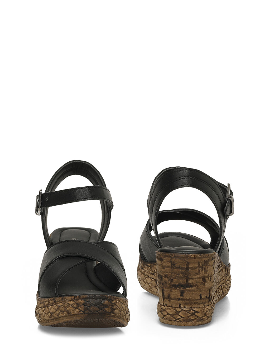 327095.Z Siyah Kadın Dolgu Topuk Sandalet-4