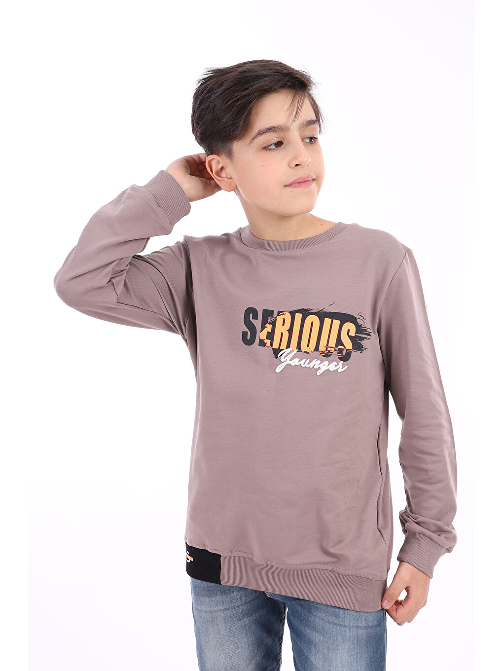 Toontoykids Kahverengi Erkek Çocuk Baskılı Sweatshirt