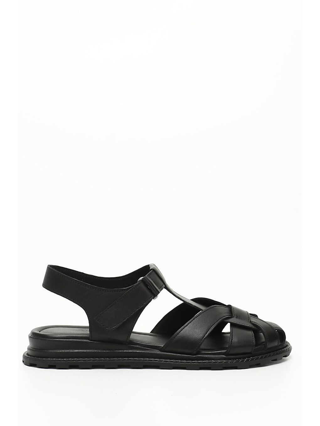 Siyah SİYAH  Hakiki Deri Dolgu Taban Kadın Sandalet 45055