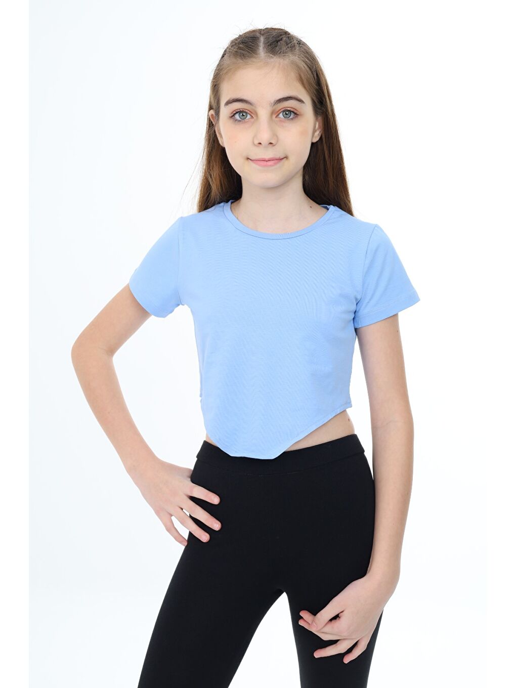 Mavi Kız Çocuk Tişört-1